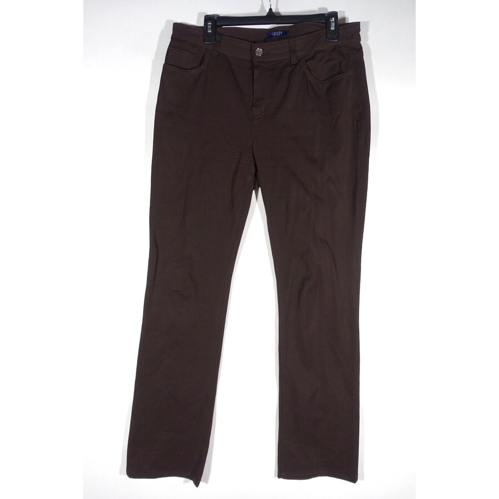 Chaps Pants Women 4 Short Slimming Fit Stretch Cotton Blend Brown